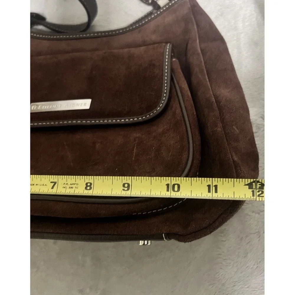 Vintage Etienne Aigner Brown Suede Hobo Shoulder Bag Y2K Slouchy Boho Purse